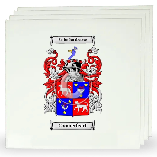 Coomerfeart Set of Four Large Tiles with Coat of Arms