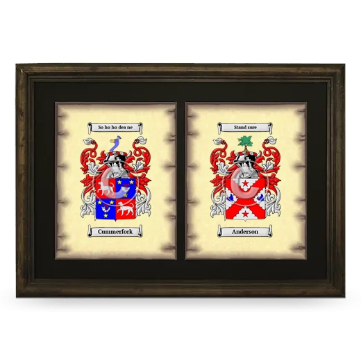 Double Coat of Arms Framed - Brown