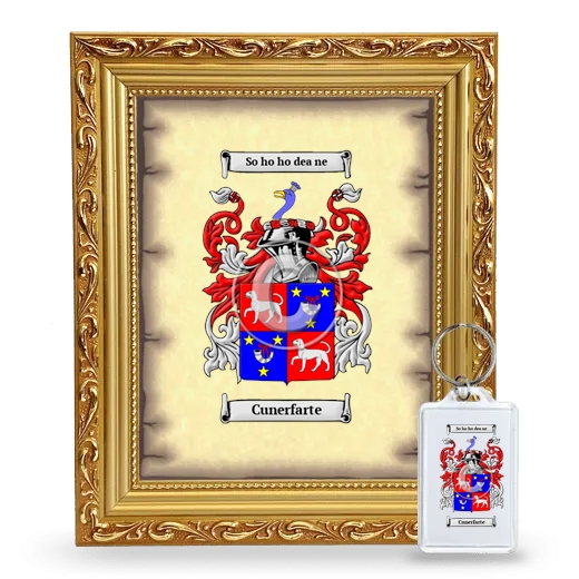 Cunerfarte Framed Coat of Arms and Keychain - Gold