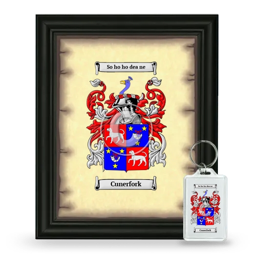 Cunerfork Framed Coat of Arms and Keychain - Black