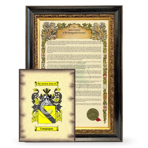 Compagno Framed History and Coat of Arms Print - Heirloom