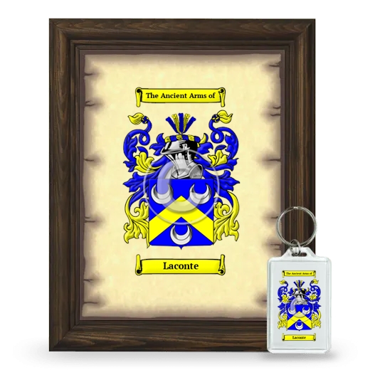 Laconte Framed Coat of Arms and Keychain - Brown