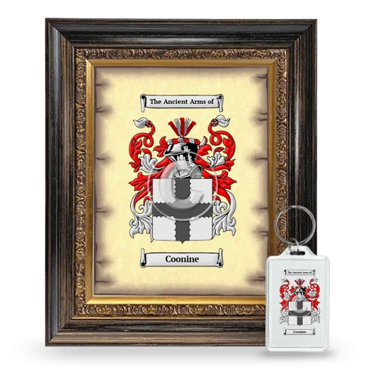 Coonine Framed Coat of Arms and Keychain - Heirloom