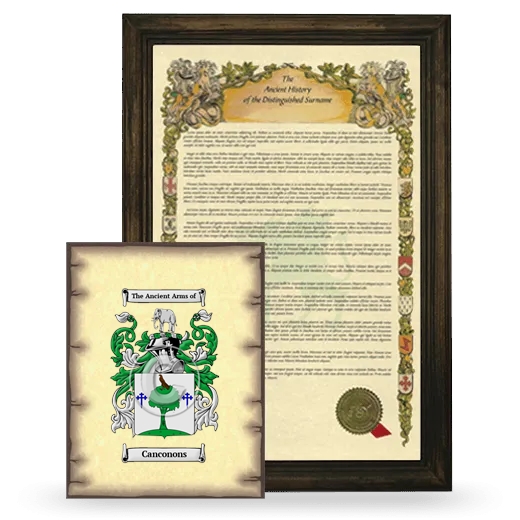 Canconons Framed History and Coat of Arms Print - Brown