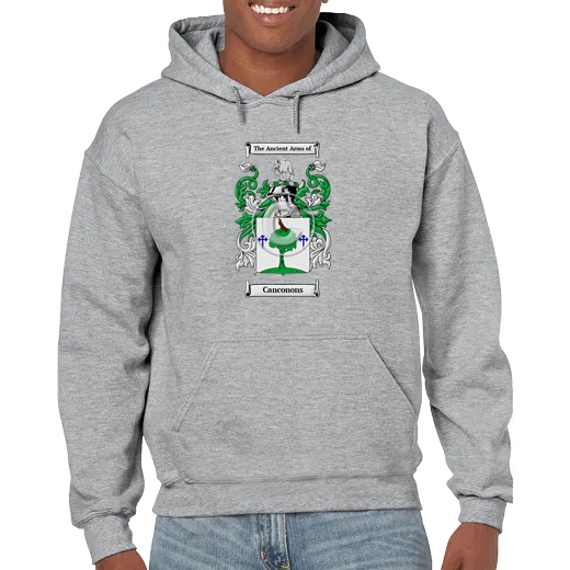 Canconons Grey Unisex Coat of Arms Hooded Sweatshirt