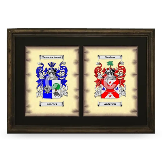 Double Coat of Arms Framed - Brown