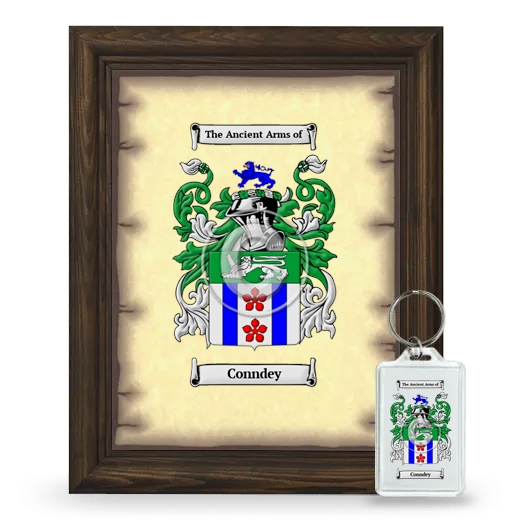 Conndey Framed Coat of Arms and Keychain - Brown