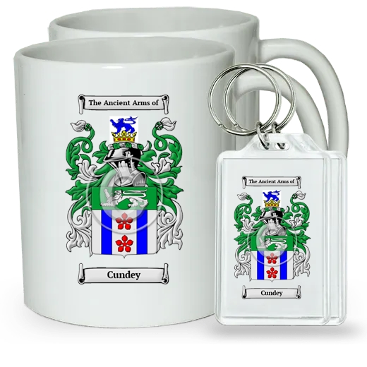 Cundey Pair of Coffee Mugs and Pair of Keychains