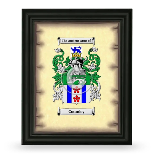 Coundey Coat of Arms Framed - Black