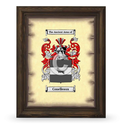 Conelleaux Coat of Arms Framed - Brown