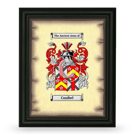 Cunibel Coat of Arms Framed - Black