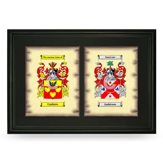 Double Coat of Arms Framed - Black