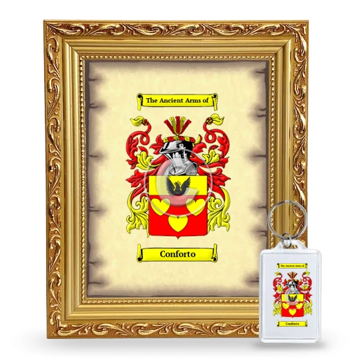 Conforto Framed Coat of Arms and Keychain - Gold