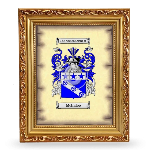 McIndoo Coat of Arms Framed - Gold