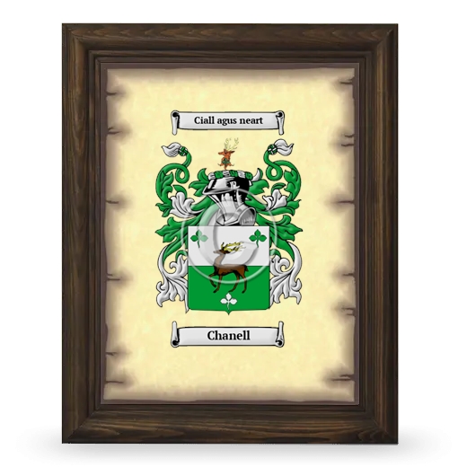 Chanell Coat of Arms Framed - Brown