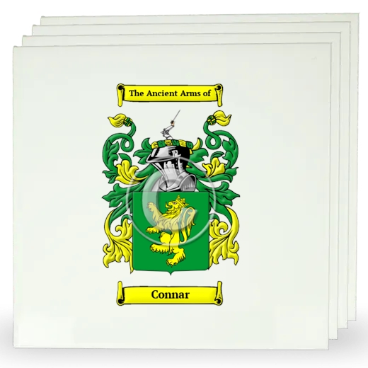 Connar Set of Four Large Tiles with Coat of Arms