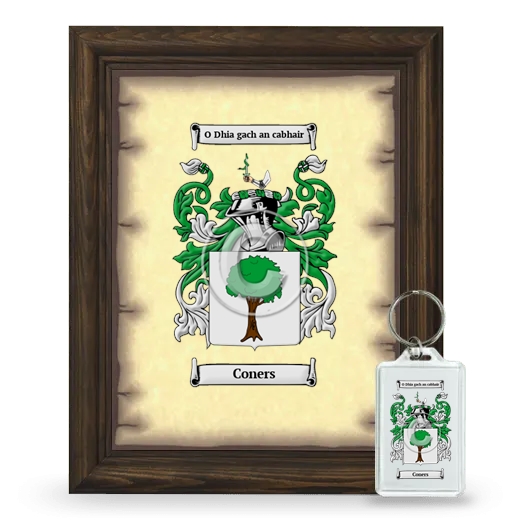 Coners Framed Coat of Arms and Keychain - Brown