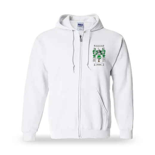 O'Connar Unisex Coat of Arms Zip Sweatshirt - White