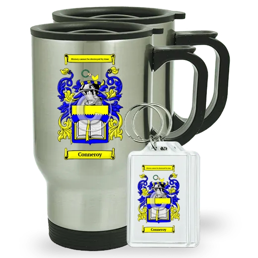 Conneroy Pair of Travel Mugs and pair of Keychains