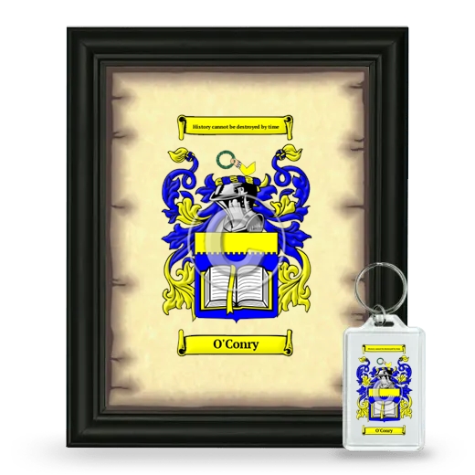 O'Conry Framed Coat of Arms and Keychain - Black