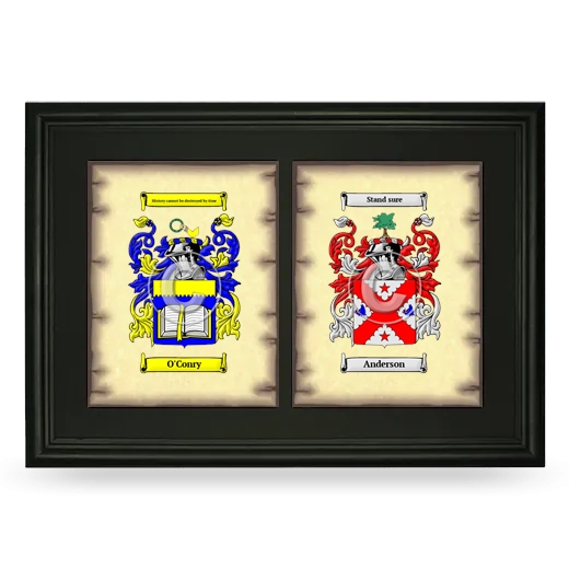 Double Coat of Arms Framed - Black