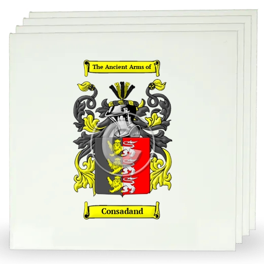 Consadand Set of Four Large Tiles with Coat of Arms