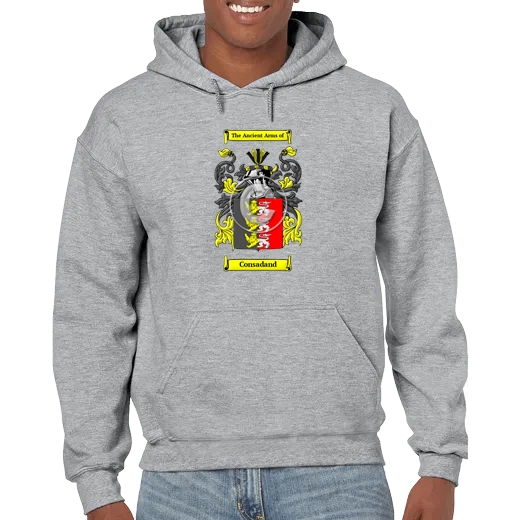 Consadand Grey Unisex Coat of Arms Hooded Sweatshirt