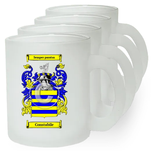 Constabile Set of 4 Frosted Glass Mugs