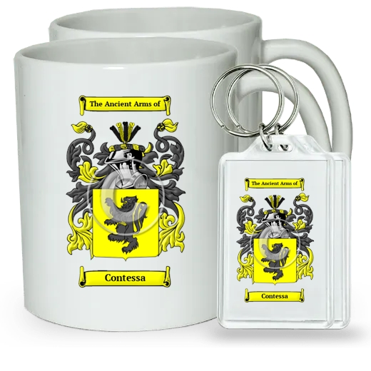 Contessa Pair of Coffee Mugs and Pair of Keychains