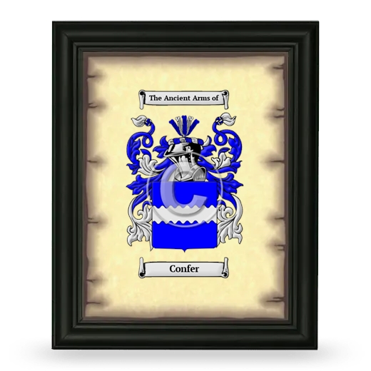 Confer Coat of Arms Framed - Black