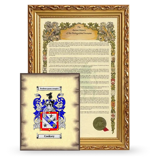 Cooksey Framed History and Coat of Arms Print - Gold