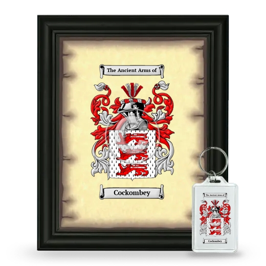 Cockombey Framed Coat of Arms and Keychain - Black