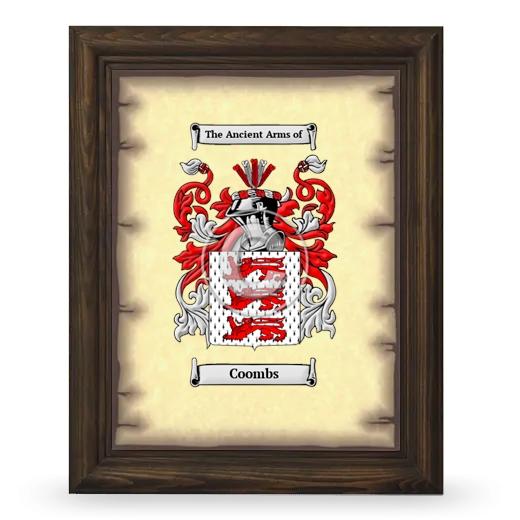 Coombs Coat of Arms Framed - Brown