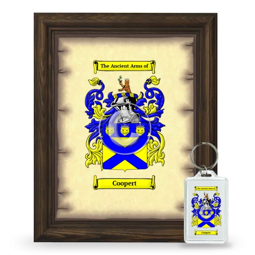 Coopert Framed Coat of Arms and Keychain - Brown