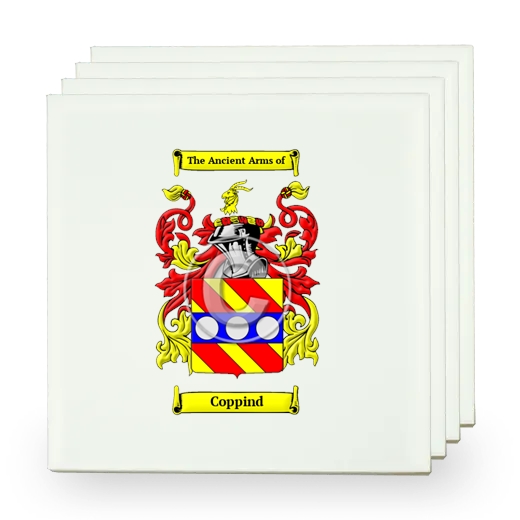 Coppind Set of Four Small Tiles with Coat of Arms