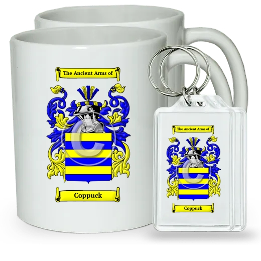 Coppuck Pair of Coffee Mugs and Pair of Keychains