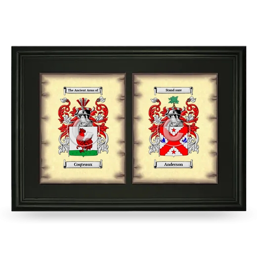 Double Coat of Arms Framed - Black