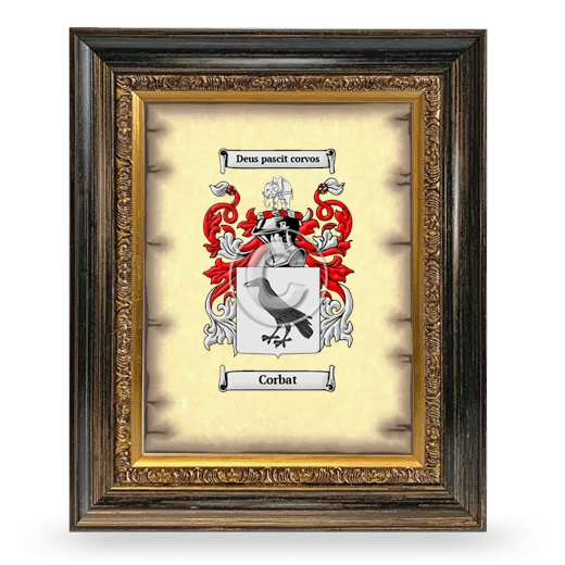 Corbat Coat of Arms Framed - Heirloom