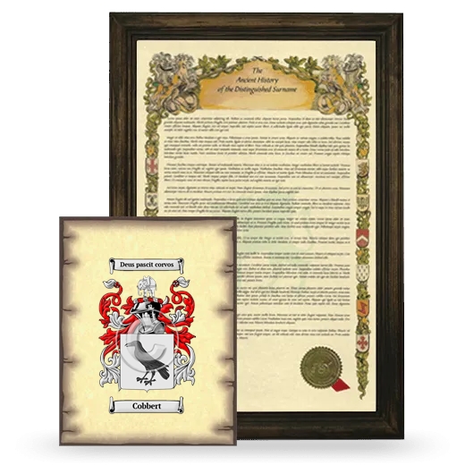 Cobbert Framed History and Coat of Arms Print - Brown