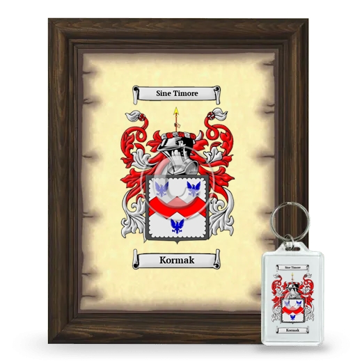 Kormak Framed Coat of Arms and Keychain - Brown
