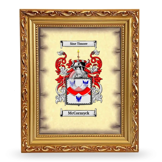 McCormyck Coat of Arms Framed - Gold