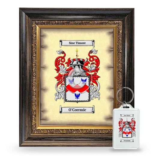 O'Corrmic Framed Coat of Arms and Keychain - Heirloom