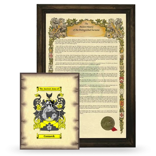 Cormeck Framed History and Coat of Arms Print - Brown