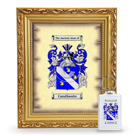 Cornthwaite Framed Coat of Arms and Keychain - Gold