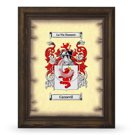 Carnevil Coat of Arms Framed - Brown