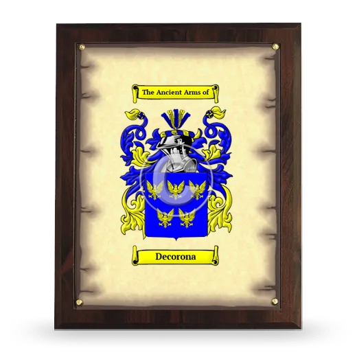 Decorona Coat of Arms Plaque