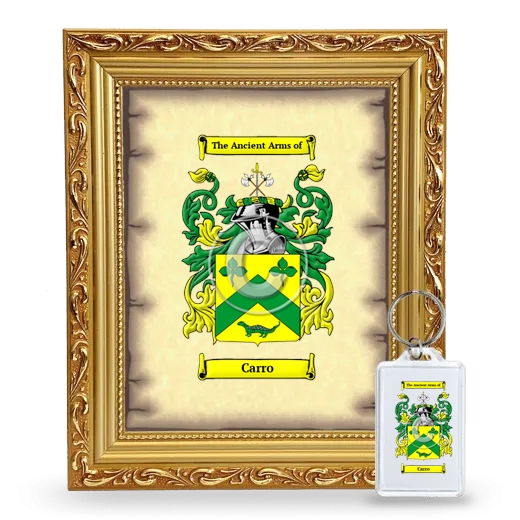 Carro Framed Coat of Arms and Keychain - Gold