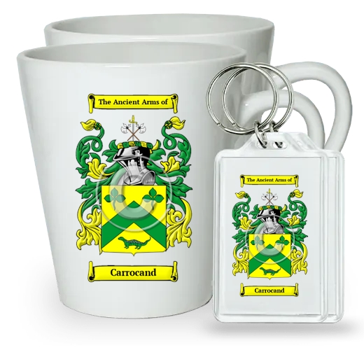 Carrocand Pair of Latte Mugs and Pair of Keychains