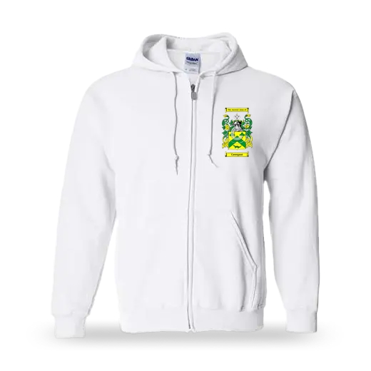 Cawegant Unisex Coat of Arms Zip Sweatshirt - White