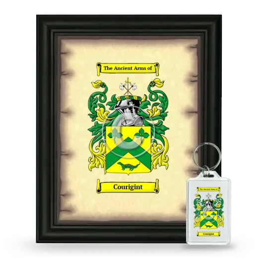 Courigint Framed Coat of Arms and Keychain - Black